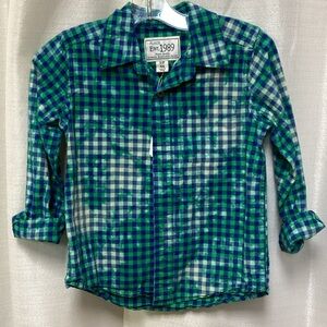 Place Green and Blue Checkered Button Down Shirt